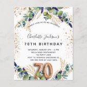 70歳の誕生日 ユーカリ 予算 招待状 チラシ (正面)