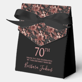 70歳の誕生日 ローズゴールド フラワー 御礼 フェイバーボックス