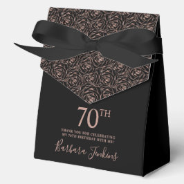 70歳の誕生日 ローズゴールド ラメバラの感謝 フェイバーボックス