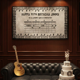 70歳の誕生日 ヴィンテージ レジェンド ギタリスト バナー 横断幕