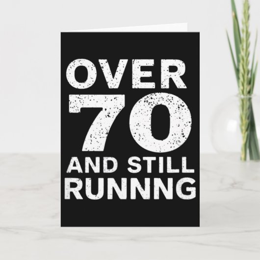 70歳の誕生日+古株ランナー+スローダウン+70歳走る カード (正面)