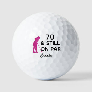 70歳の誕生日 女性ゴルファー 楽しいカスタムデザイン ゴルフボール