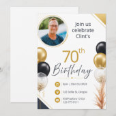 70歳の誕生日 招待状 (正面/裏面)