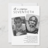 70歳の誕生日「昔と今」写真招待状 招待状 (正面)