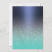 70歳の誕生日 現代的なネイビーブルーとターコイズ 招待状 (裏面)