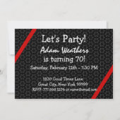 70歳の誕生日 現代風 おしゃれ 赤 白 灰 W1708 招待状 (裏面)