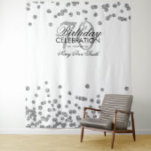 70歳の誕生日 銀色 白色 コンフェッティ 背景 タペストリー (インサイチュ)