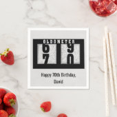 70歳の誕生日 黒のオドメーター スタンダードカクテルナプキン (インサイチュ)