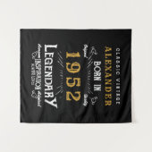 70歳の誕生日 1952年 名前を記入 レジェンダリー ブラック ゴールド タペストリー (正面(横))