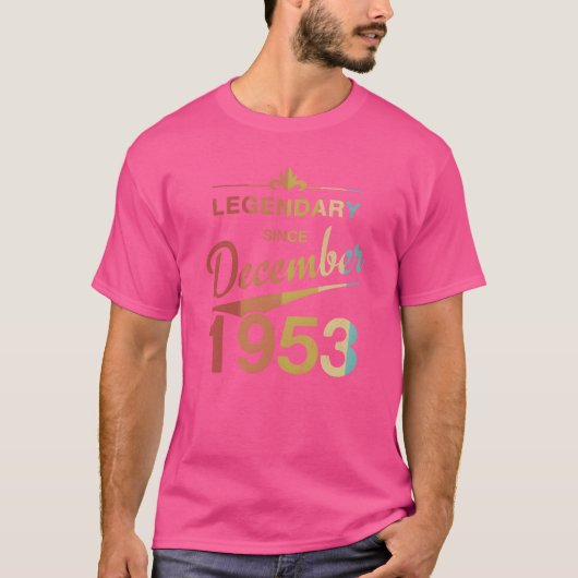 70歳の誕生日 1953年12月生まれ ギフト Tシャツ (正面)