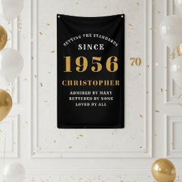 70歳の誕生日 1956年生まれ 名前を追加 ブラックゴールド 横断幕