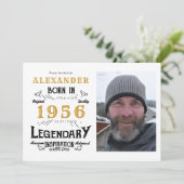 70歳の誕生日 1956年 レジェンド 白と金色の写真 招待状 (スタンド正面)
