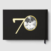 70歳の誕生日 2枚の写真 黒と金 ゲストブック (裏面)