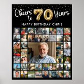 70歳の誕生日 45枚のフォトコラージュ 70年の軌跡おめでとうございます ポスター (正面)