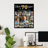 70歳の誕生日 45枚のフォトコラージュ 70年の軌跡おめでとうございます ポスター (ホームオフィス)