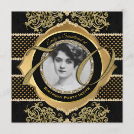 70歳の誕生日 70周年 ゴールド ダイヤモンド フォトフレーム 招待状