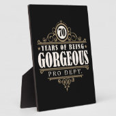 70歳の誕生日 (70年間ゴージャスに生きてきた) フォトプラーク (側面)