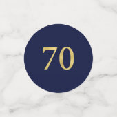 70歳の金ゴールドと海軍紙吹雪70歳の誕生日パーティー コンフェッティ (スモール正面)