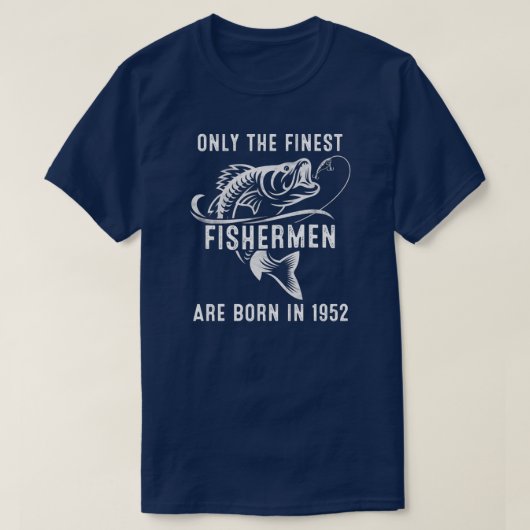 70歳の魚釣り漁師1952 70番目の誕生日 Tシャツ (デザイン正面)