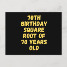 70歳の70歳の誕生日の平方根