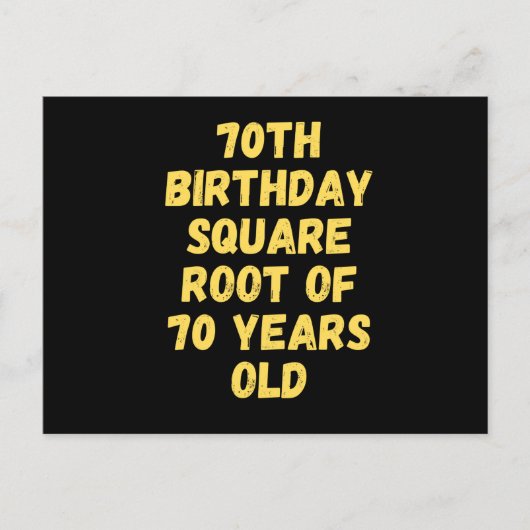 70歳の70歳の誕生日の平方根 ポストカード (正面)