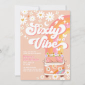 70歳はビビる 70歳の明るいピンクの誕生日 グルーヴィー 招待状 (正面)