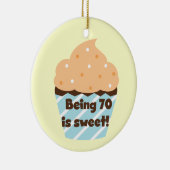 70歳は甘い誕生日Tシャツとプレゼント セラミックオーナメント (右)