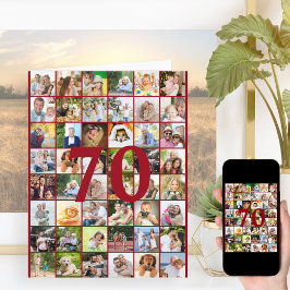 70歳またはその他の年齢のフォトコラージュ バースデーグッズ カード