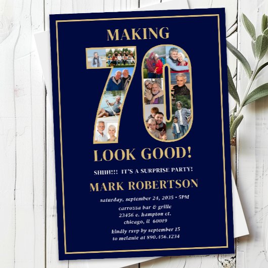 70歳を素敵に フォトサプライズ誕生日 招待状