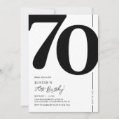 70歳エレガントの誕生日パーティーへの招待 招待状 (正面)