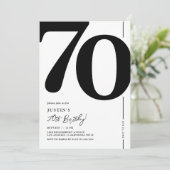 70歳エレガントの誕生日パーティーへの招待 招待状 (スタンド正面)