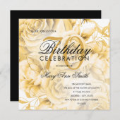 70歳エレガントの誕生日パーティーフローラ金ゴールド (正面/裏面)