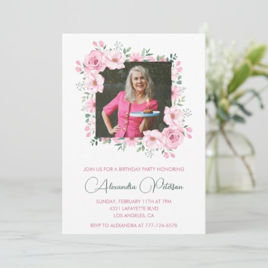 70歳エレガントの誕生日招待状写真保 招待状 (スタンド正面)