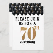 70歳エレガントの誕生日 招待状 (正面/裏面)