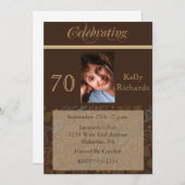 70歳エレガント誕生パーティーの写真招待状 招待状 (正面/裏面)