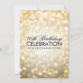 70歳エレガント誕生パーティー金ゴールドグリッター灯 招待状 (裏面)