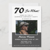 70歳サプライズ誕生日パーティー写真招待カード (正面)