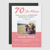70歳サプライズ誕生日パーティー写真招待カード (正面/裏面)