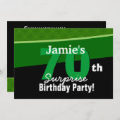 70歳サプライズ誕生日 グリーンとブラック G002 招待状 (正面/裏面)