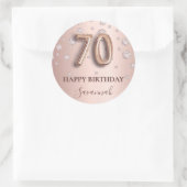 70歳バラ金ゴールドピンクダイヤモンドバルーンフォント ラウンドシール (バッグ)