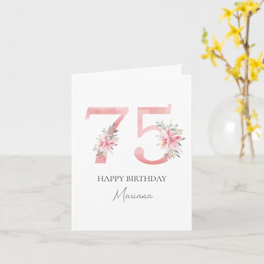 70歳パーソナライズされたの誕生日カード カード (黄色い花)