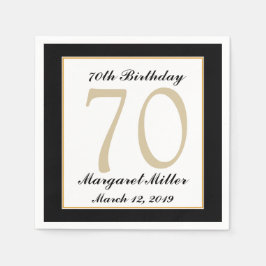 70歳パーソナライズされた誕生日パーティーのナプキンス スタンダードカクテルナプキン