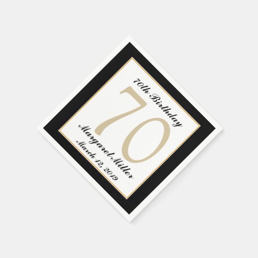 70歳パーソナライズされた誕生日パーティーのナプキンス スタンダードカクテルナプキン (角)