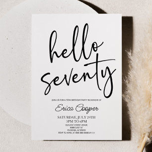 70歳ミニマルのエレガント誕生日パーティー 招待状