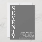 70歳モダンの誕生日パーティー 招待状 (正面)