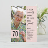 70歳モダンの誕生日パーティー 招待状 (スタンド正面)