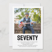 70歳モダンの誕生日パーティー 招待状 (正面)