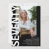 70歳モダンの誕生日パーティー 招待状 (正面)