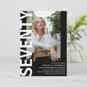 70歳モダンの誕生日パーティー 招待状 (スタンド正面)