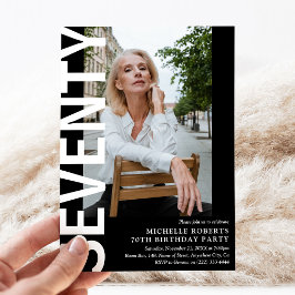 70歳モダンの誕生日パーティー 招待状